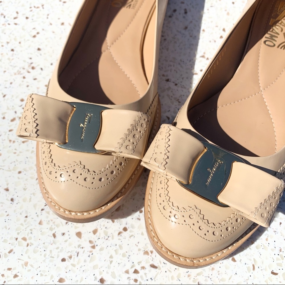 NIB Authentic Salvatore Ferragamo Tolina Bow Flats - Picture 3 of 5